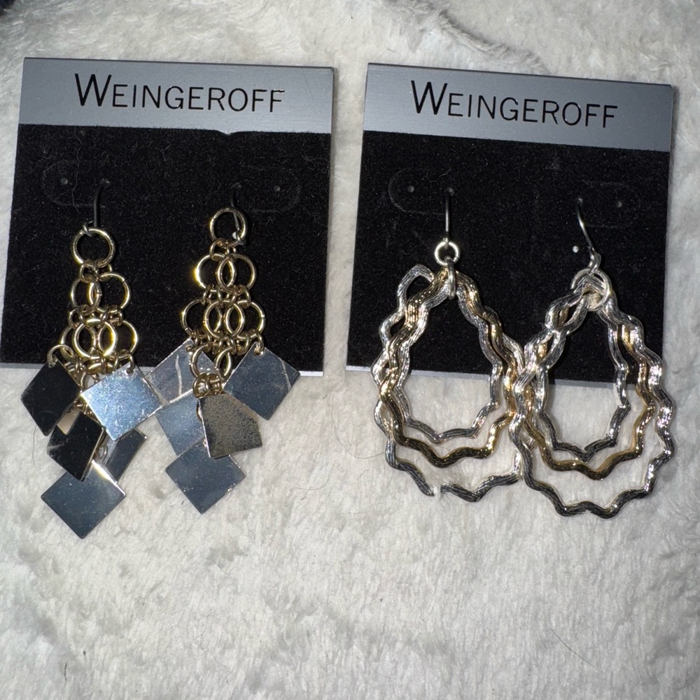 Gold and Silver Earrings Set